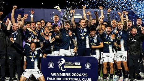 BATTLING BAIRNS! Falkirk come from behind to lift Championship title on a nail-biting final night ... and reach top flight for first time in 15 years!