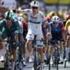 Merlier wins sprint finish as Van der Poel denied epic breakaway triumph