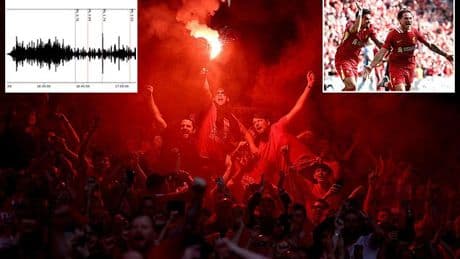 How Liverpool's raucous Premier League title celebrations sparked seismic TREMORS at Anfield during league-clinching win over Tottenham