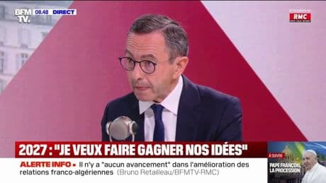 "Sa jovialité, sa bienveillance, son humour, m'ont beaucoup touché", déclare Bruno Retailleau à propos du pape François