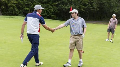 Ryder Cup captain Keegan Bradley gave fans a taste of his Bethpage Red excitement