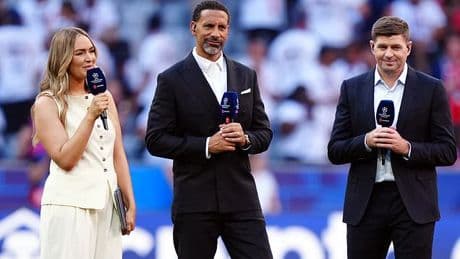 Rio Ferdinand takes his 'Last Dance' as Man United legend ends his TNT Sports career alongside Steven Gerrard and Laura Woods at the Champions League final in Munich