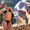 Mel C, 51, shows off her incredible figure in a black skimpy bikini as she soaks up the sun on holiday