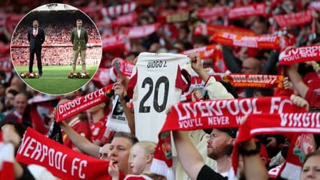 El emotivo homenaje de Anfield a Diogo Jota en la vuelta del Liverpool a casa: un ensordecedor 'You'll never walk alone', el gesto del Athletic...