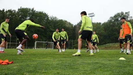 Las imágenes del último entrenamiento de la Real Sociedad previo al encuentro contra el Atlético