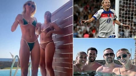 Lionesses hero Chloe Kelly jets off for pre-Euros holiday - as she dances and soaks up the sun with her husband and Man United star