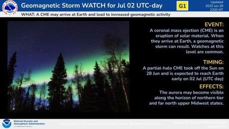 Northern Lights Tonight: 14 States May See Aurora After Coronal Mass Ejection