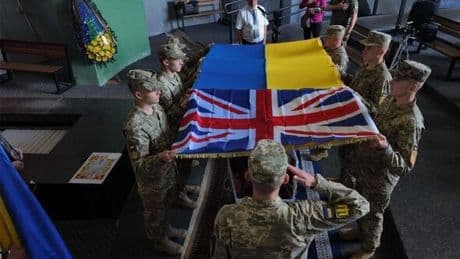 'Hero' ex British Army soldier killed in Ukraine as heartbreaking funeral photos emerge