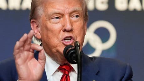 Trump rebukes crowd for not applauding ban on transgender women from female sports