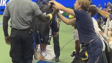 US Open fan caught by security grabbing Jannik Sinner’s bag in another bizarre moment