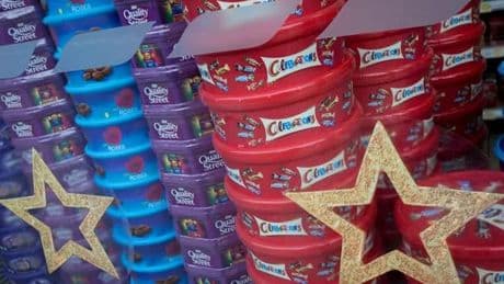 UK supermarket reduces 600g tub of festive chocolates to £2.95 instead of £7