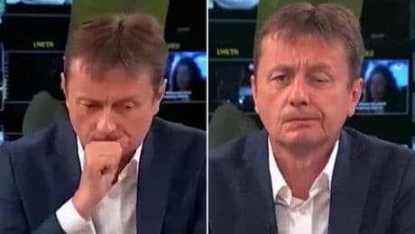 Nerve-racking moment politician suffers a stroke during live TV interview