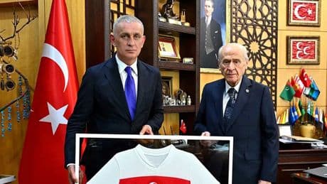 MHP Genel Başkanı Bahçeli, TFF Başkanı Hacıosmanoğlu'nu kabul etti