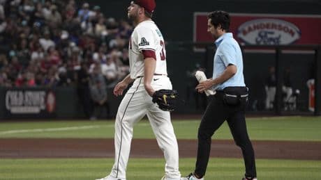 Diamondbacks snap Nationals' four-game win streak, lose Burnes to injury