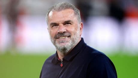 Ange Postecoglou pictured at Nottingham Forest after agreeing to replace Nuno