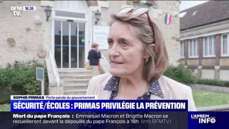 Portiques à l'école: la porte-parole du gouvernement, Sophie Primas, souhaite "des actions de prévention"
