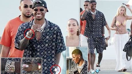 Marcus Rashford spotted with a mystery blonde on a lavish Saint-Tropez getaway, dressed in £210,000-worth of designer clothes and watches and carrying tobacco pouches as he waits for Man United transfer