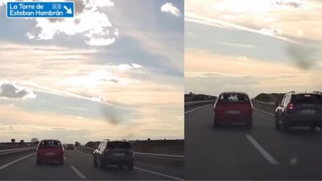 El temerario cambio de carril de un coche obliga al de detrás a circular por el arcén para evitar un choque en una autovía de Toledo: “Por poco quedan como un Picasso”