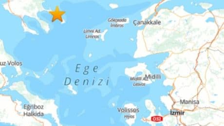 Gökçeada açıklarında 5.2 büyüklüğünde deprem