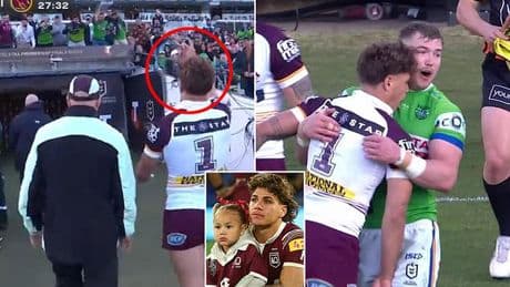 Footy fans are accused of targeting Reece Walsh's DAUGHTER after he set off fireworks by head-butting rival in one of the wildest NRL games ever played
