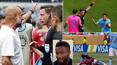 Pep Guardiola fumes at decision to send Rico Lewis off in Man City's Club World Cup opener - but John Obi Mikel disagrees as fans are left split over decision