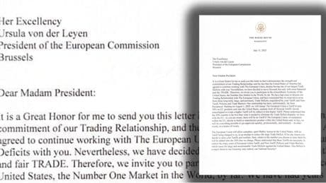 Dazi, il testo della lettera di Trump alla Ue