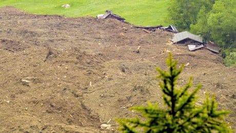 In der Schweiz - Gletscherabbruch verschüttet Bergdorf Blatten
