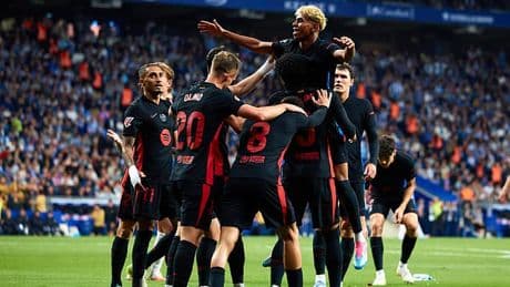 Lamine Yamal stunner delivers LaLiga title for Barcelona at the home of their rivals... who turn on the sprinklers to dampen celebrations as Hansi Flick FUMES at his players
