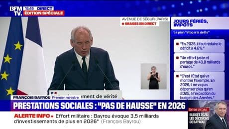 "Une contribution de solidarité" visant "les plus fortunés" va être créée, annonce François Bayrou