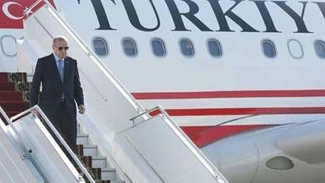 Cumhurbaşkanı Erdoğan özel uçak 'TUR' ile Amsterdam'a geldi