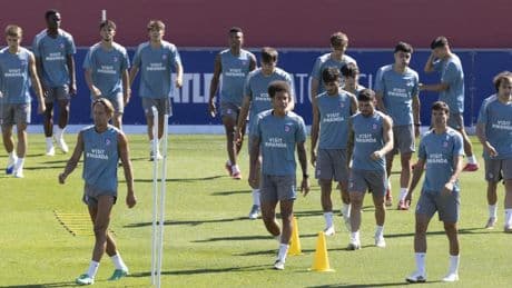 Penúltima sesión del Atlético antes de volar a Los Ángeles