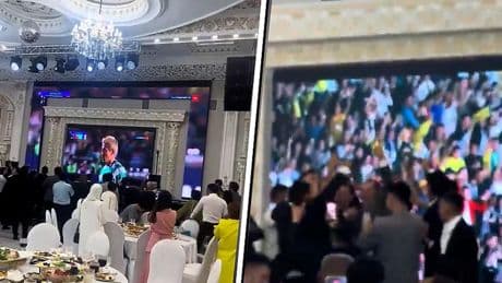 Fans FC Kairat Almaty volledig uit hun dak tijdens bruiloft na beslissende penalty