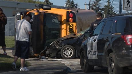 7 children treated for minor injuries after Calgary school bus crash