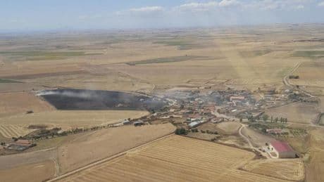 Sofocado un incendio en Pozuelo de la Orden tras una rápida intervención aérea y terrestre
