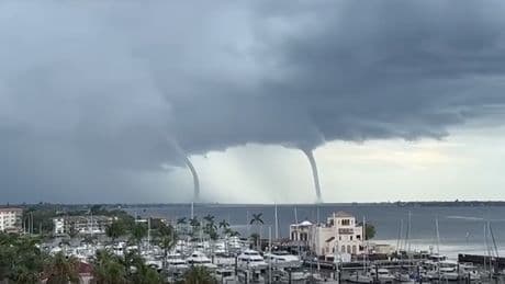 Watch as huge twin waterspouts swirl off Florida coast