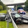 Unfall auf Autobahnkreuz: McLaren-Fahrer "wie durch ein Wunder" nur leicht verletzt