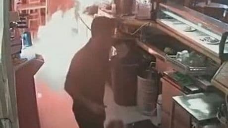 Horror moment man sets Spanish café on fire after staff 'ran out of mayonnaise'
