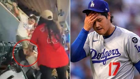 Dodgers-Angels game descends into violent brawl as fan is knocked out cold before being kicked in the head