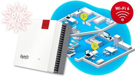 Besseres WLAN für die ganze Wohnung: AVM FritzRepeater 1200 AX im Angebot