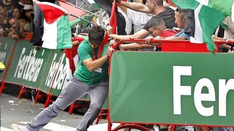 Jaleo en la etapa de la Vuelta en Bilbao: Yo no soy pacifista