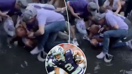 Kansas State quarterback Avery Johnson’s dad, brother get into wild brawl after loss in Ireland