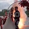 Bride and boom! Shocking moment fireworks explode just inches from newlyweds as they stand at the altar