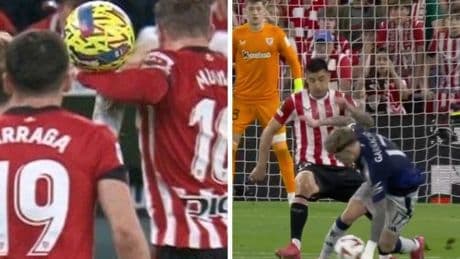 Cuando el VAR intervino para anular un gol del Athletic por mano previa de Iker Muniain