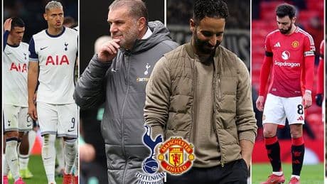 Revealed: The damning statistics that shame Man United AND Tottenham as Ruben Amorim and Ange Postecoglou bid to turn the tide... but which manager is doing worse?