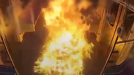 Horrifying moment ‘angry divorcee’ douses rush hour subway train in petrol & lights it on FIRE setting commuters ablaze