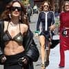Rita Ora flashes her abs in a TINY bralette in her THIRD outfit change as she steps out in London