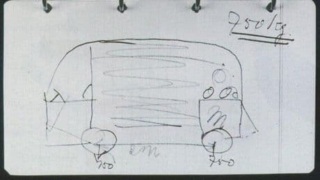 El boceto de estilo infantil que dio origen a la furgoneta más mítica de la historia