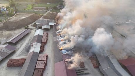 Tokat’ta tuğla fabrikasında çıkan yangın söndürüldü