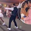 Nick Knowles and his new wife Katie Dadzie hit the dance floor! Pink-clad groom, 62, shows off his moves as his lingerie-boss wife, 34, ditches her floral wedding dress for daring mini