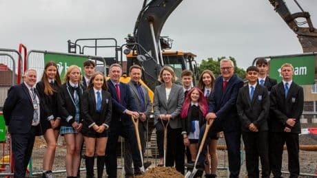 Scots education secretary attends turf-cutting ceremony marking start of work on Chryston High School extension